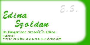 edina szoldan business card